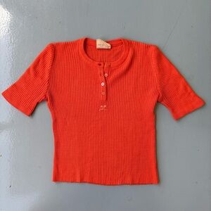 Women’s Orange Vintage Ribbed Shirt